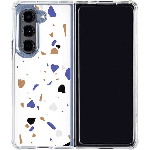 White Terrazzo Galaxy Z Fold5 5G Clear Case