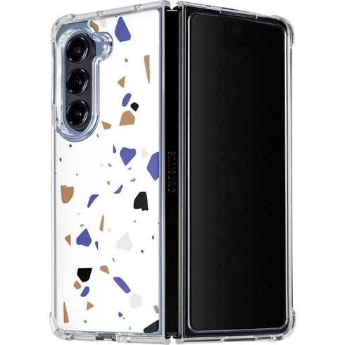 White Terrazzo Galaxy Z Fold5 5G Clear Case