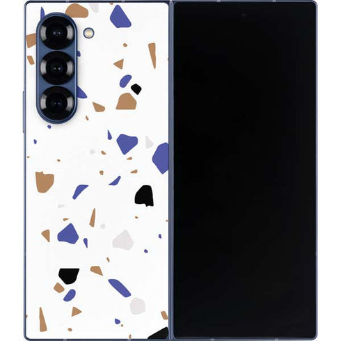 White Terrazzo Galaxy Z Fold6 Skin