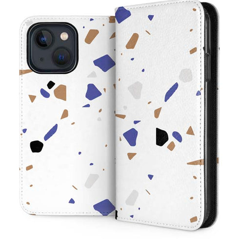 White Terrazzo iPhone 13 Folio Case