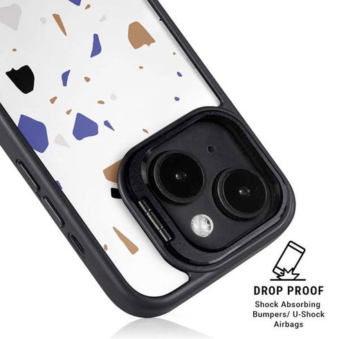 White Terrazzo iPhone 13 Kickstand Case