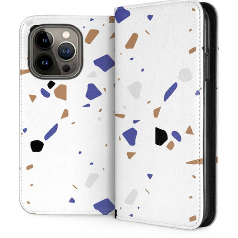 White Terrazzo iPhone 13 Pro Folio Case
