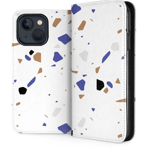 White Terrazzo iPhone 14 Folio Case