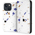 White Terrazzo iPhone 14 Plus Folio Case