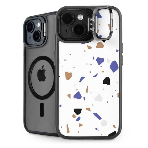 White Terrazzo iPhone 14 Plus Kickstand Case