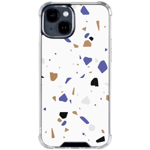 White Terrazzo iPhone 15 Clear Case