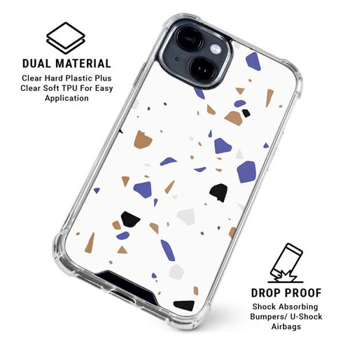 White Terrazzo iPhone 15 Clear Case