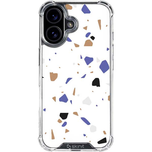White Terrazzo iPhone 16 Clear Case