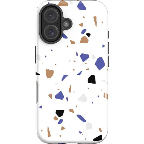 White Terrazzo iPhone 16 Plus Impact Case
