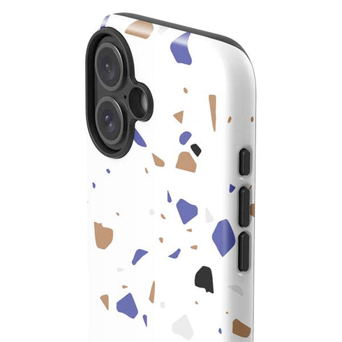 White Terrazzo iPhone 16 Plus Impact Case