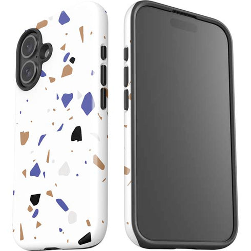 White Terrazzo iPhone 16 Plus Impact Case