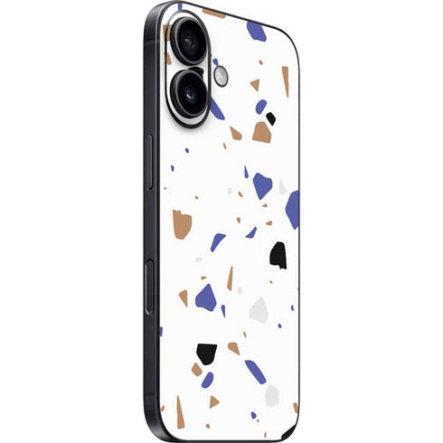 White Terrazzo iPhone 16 Plus Skin