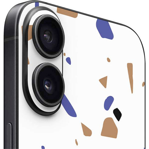 White Terrazzo iPhone 16 Plus Skin