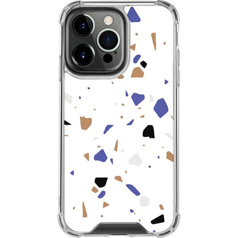 White Terrazzo iPhone 16 Pro Max Clear Case