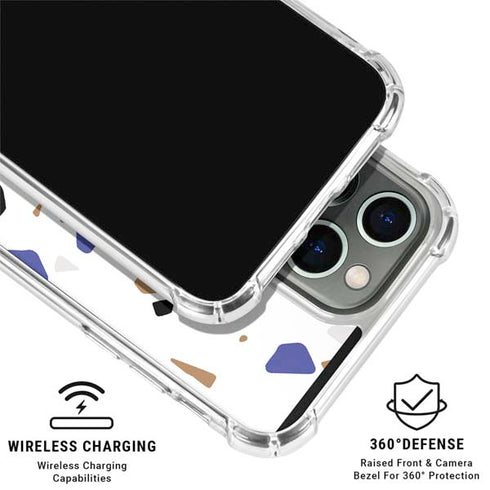 White Terrazzo iPhone 16 Pro Max Clear Case
