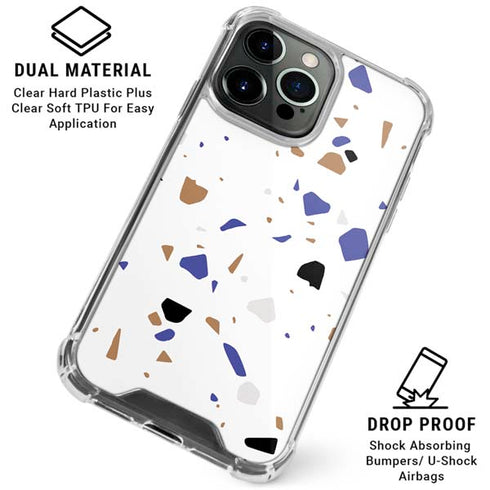 White Terrazzo iPhone 16 Pro Max Clear Case