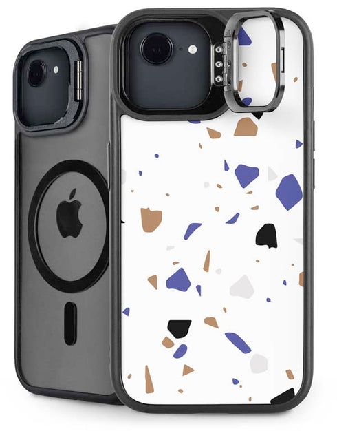 White Terrazzo iPhone 16e Kickstand Case