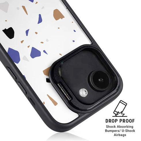 White Terrazzo iPhone 16e Kickstand Case