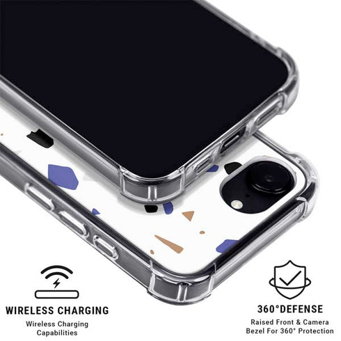 White Terrazzo iPhone 16e Clear Case
