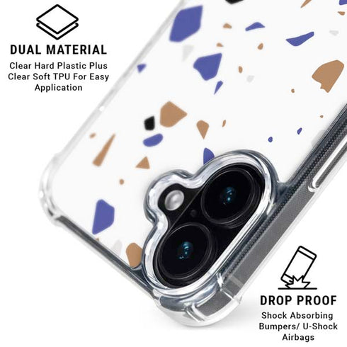 White Terrazzo iPhone 17 Clear Case