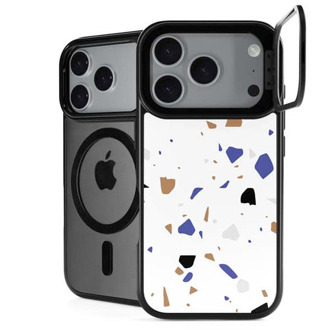 White Terrazzo iPhone 18 Pro Max Kickstand Case