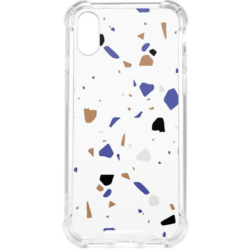 White Terrazzo iPhone XS Clear Case