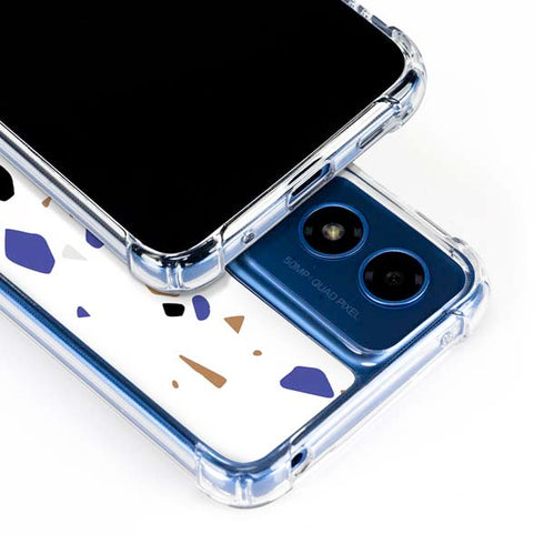 White Terrazzo Moto G Play 4G (2024) Clear Case