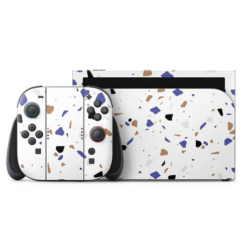 White Terrazzo Nintendo Skins