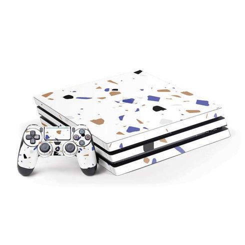 White Terrazzo PlayStation PS4 Skins