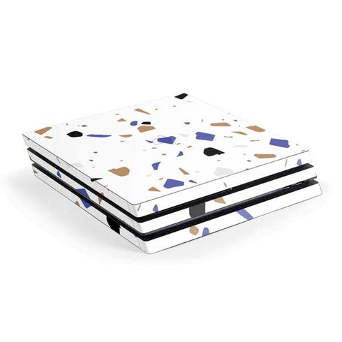 White Terrazzo PlayStation PS4 Skins