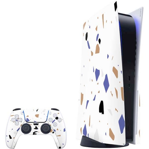 White Terrazzo PlayStation PS5 Skins