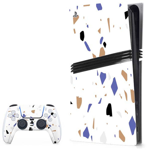 White Terrazzo PlayStation PS5 Skins