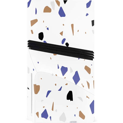 White Terrazzo PS5 Pro Disk Console Skin