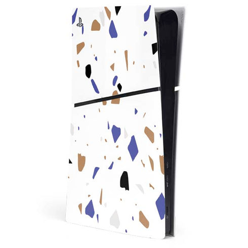 White Terrazzo PS5 Slim Digital Edition Console Skin
