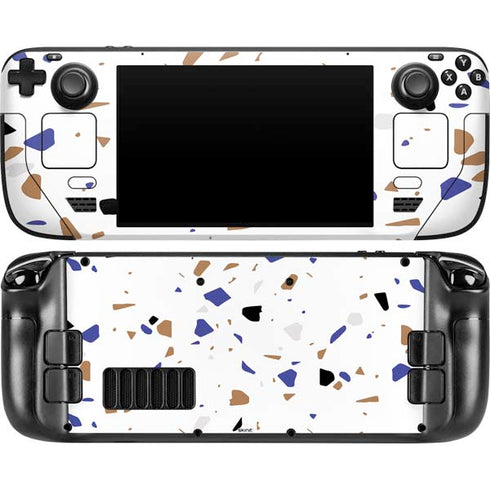 White Terrazzo Steam Deck Handheld Gaming Computer OLED Skin