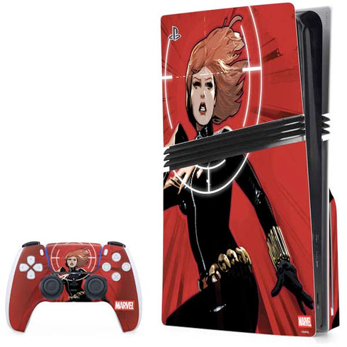 Marvel Black Widow Widowmaker PS5 Pro Disk Bundle Skin
