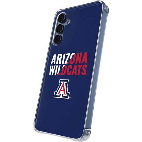 University of Arizona Wildcats Logo Split Blue Galaxy A35 5G Clear Case