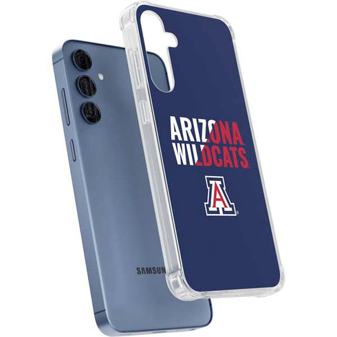 University of Arizona Wildcats Logo Split Blue Galaxy A55 5G Clear Case