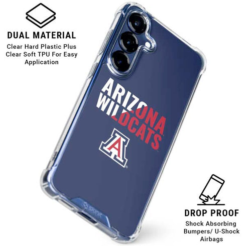 University of Arizona Wildcats Logo Split Blue Galaxy S25 Plus Clear Case