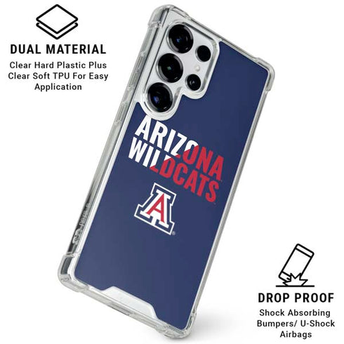 University of Arizona Wildcats Logo Split Blue Galaxy S25 Ultra Clear Case