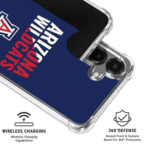 University of Arizona Wildcats Logo Split Blue Galaxy S26 Clear Case