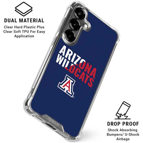 University of Arizona Wildcats Logo Split Blue Galaxy S26 Clear Case