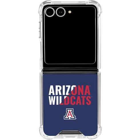 University of Arizona Wildcats Logo Split Blue Galaxy Z Flip7 Clear Case