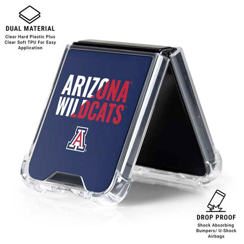 University of Arizona Wildcats Logo Split Blue Galaxy Z Flip7 Clear Case