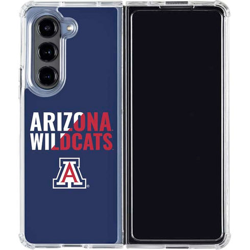 University of Arizona Wildcats Logo Split Blue Galaxy Z Fold5 5G Clear Case