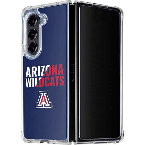 University of Arizona Wildcats Logo Split Blue Galaxy Z Fold5 5G Clear Case
