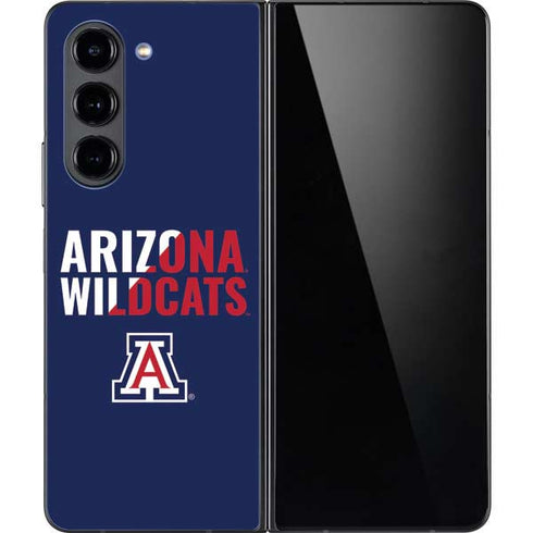 University of Arizona Wildcats Logo Split Blue Galaxy Z Fold5 5G Skin