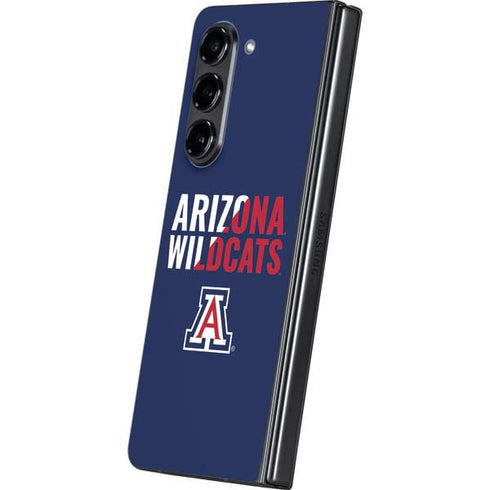 University of Arizona Wildcats Logo Split Blue Galaxy Z Fold5 5G Skin