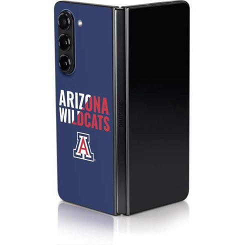 University of Arizona Wildcats Logo Split Blue Galaxy Z Fold5 5G Skin