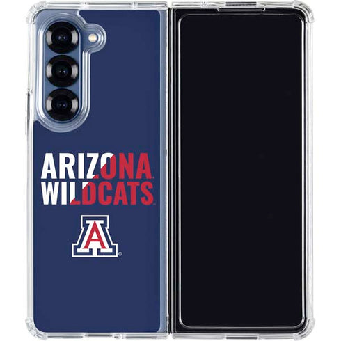 University of Arizona Wildcats Logo Split Blue Galaxy Z Fold7 Clear Case